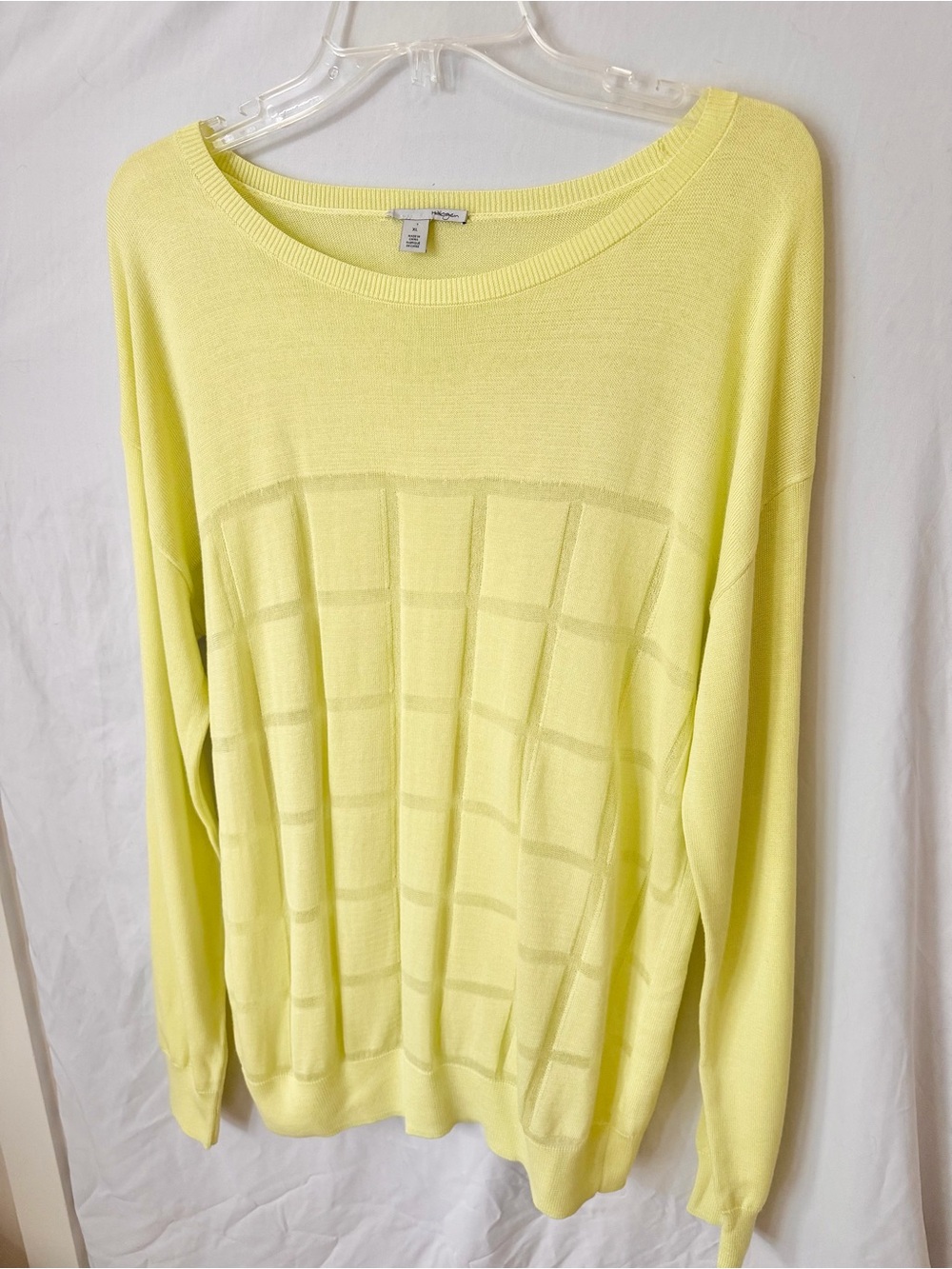 Chartreuse Lightweight Knit Sweater XL Rayon Cotton - Picture 1 of 8